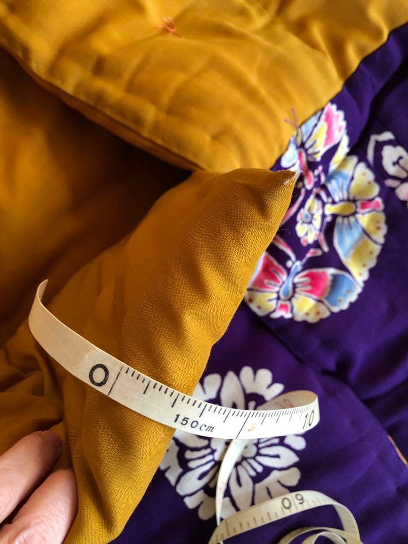 【マイスターメイド】かいまき　高級布団　縮緬　絹織物生地　白綿　極厚　未使用品！