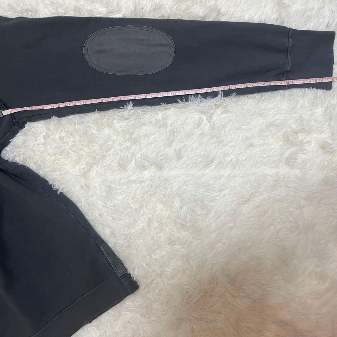 PRADA Vネック カーディガン ボタン エルボーパッチ グレー M