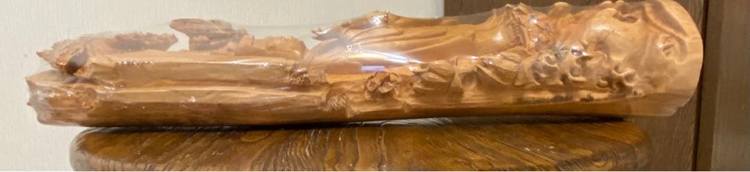 観音様龍　彫刻　一刀彫り　仏像　木彫り