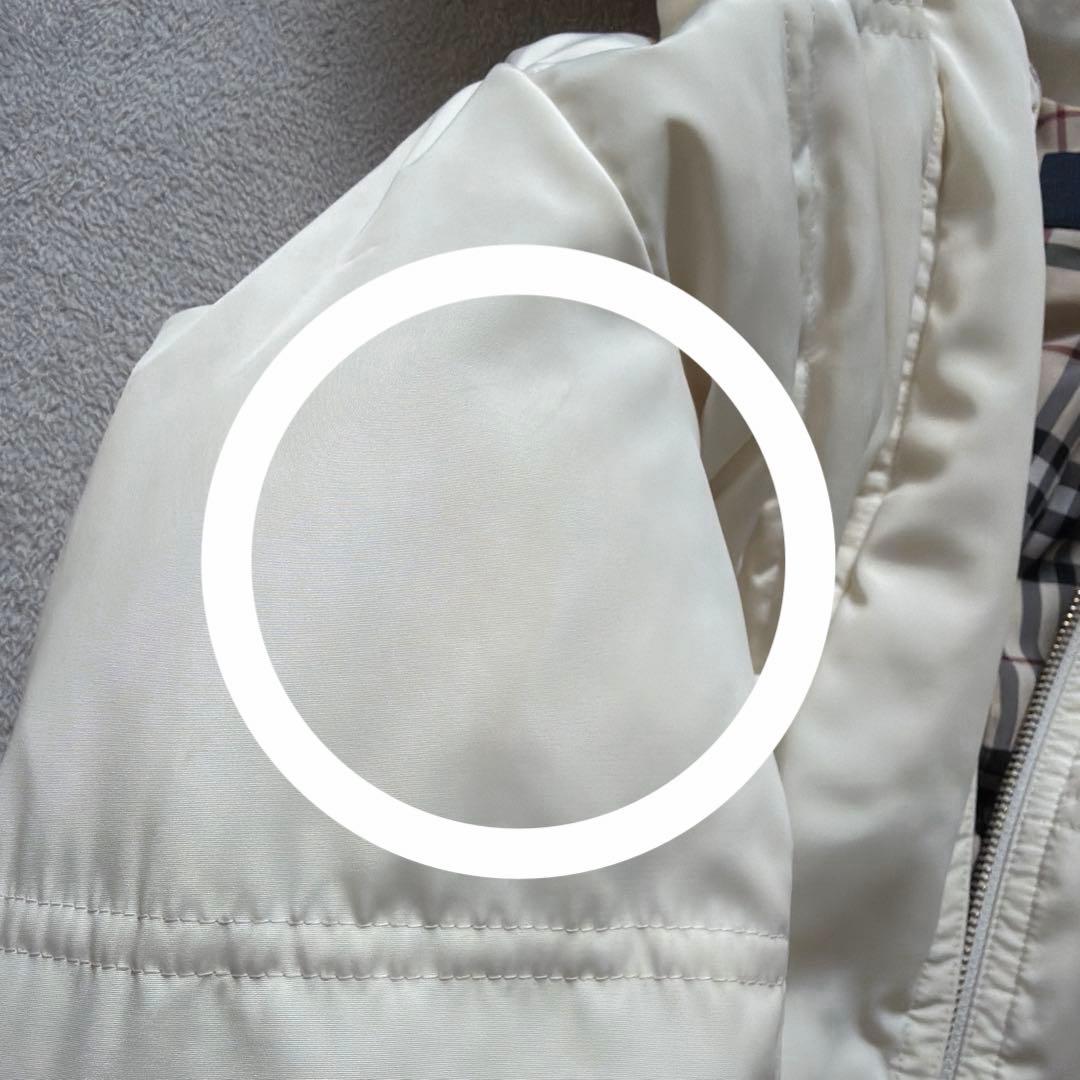 【BURBERRY】 ダウン フェザー ジャケット コート 40 白 ファー