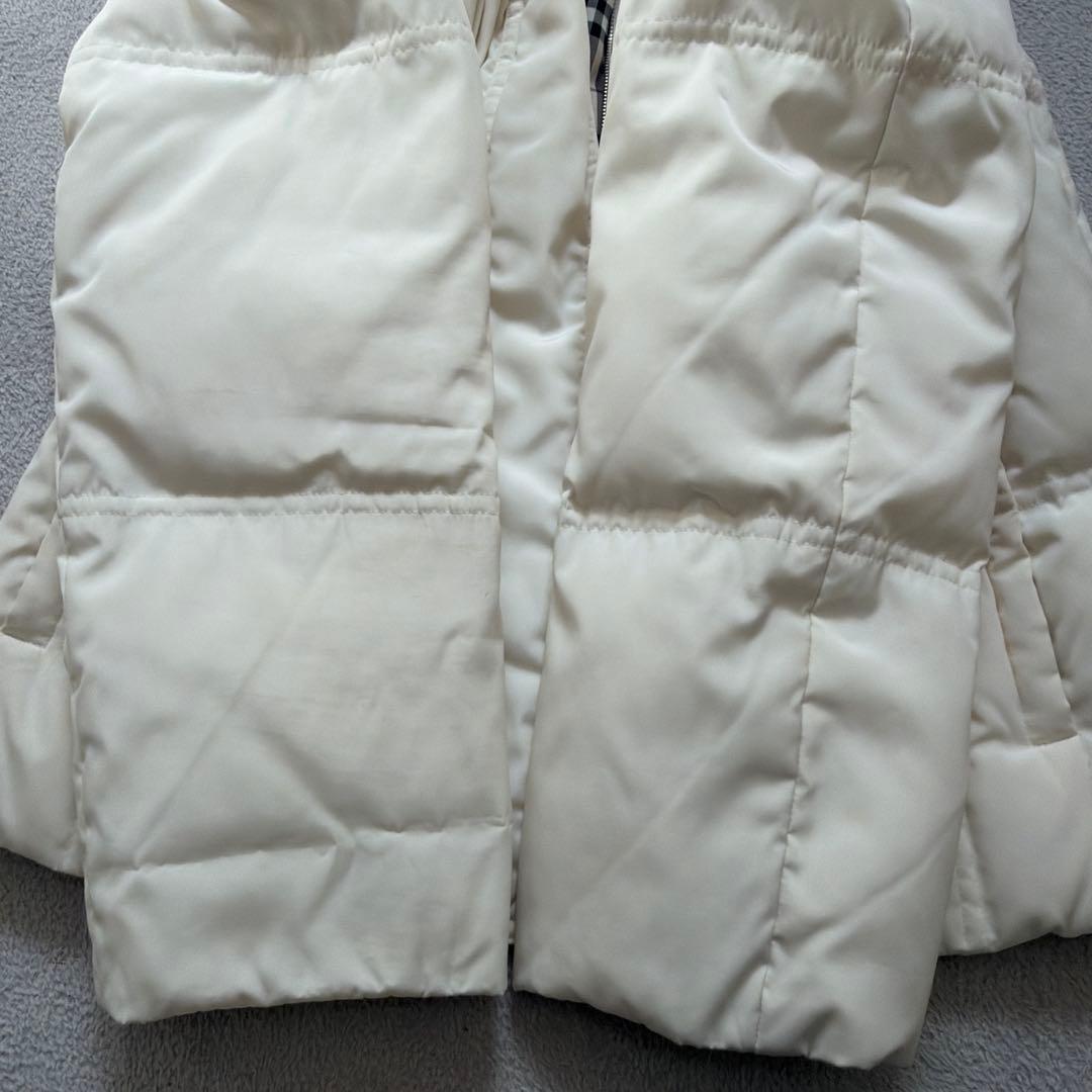 【BURBERRY】 ダウン フェザー ジャケット コート 40 白 ファー