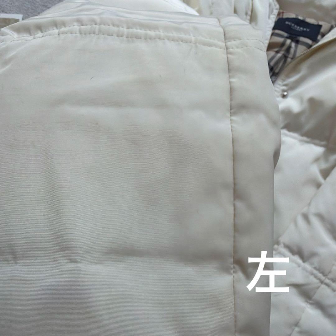 【BURBERRY】 ダウン フェザー ジャケット コート 40 白 ファー