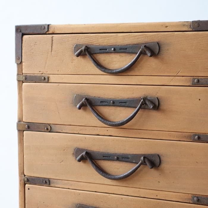 アンティーク 時代 和箪笥 スギ 整理箱 タンス 隠し箱 古家具