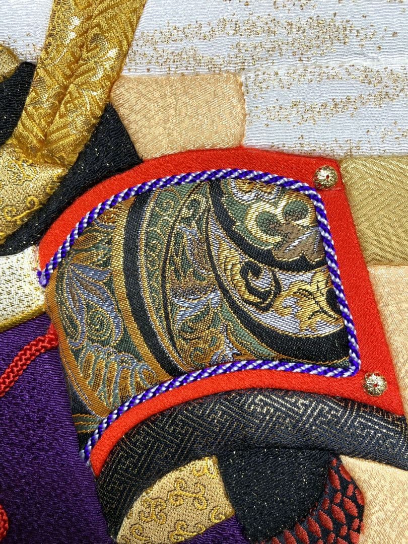 ハンドメイドきめこみ　金欄の慶雲兜特大サイズ