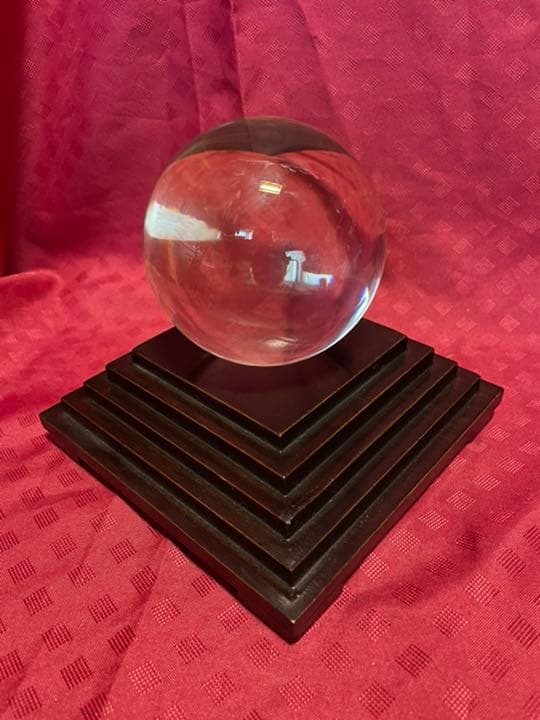 アンティーク品　クリスタルポール台付　玉大きめサイズ