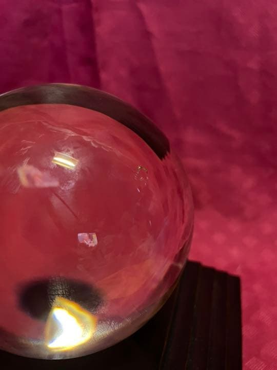 アンティーク品　クリスタルポール台付　玉大きめサイズ