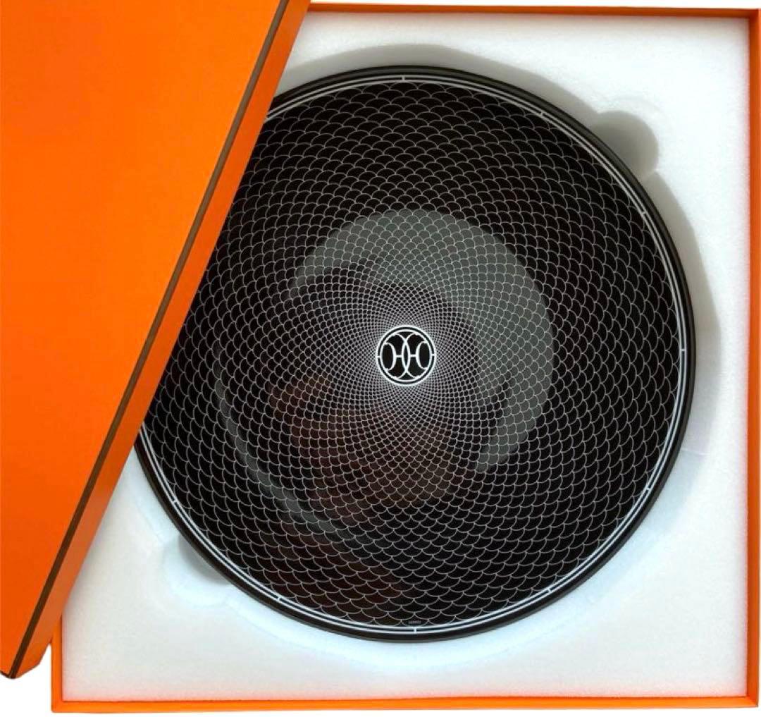 極希少 新品未使用 エルメス Hデコ タルトプラッター 大皿 プレート 黒色