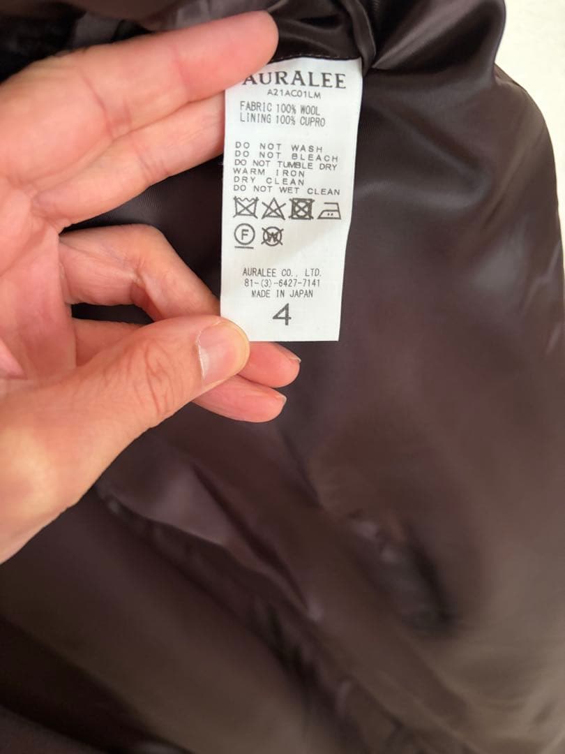 ジャケット・アウター AURALEE MELTON CHESTERFIELD COAT 4