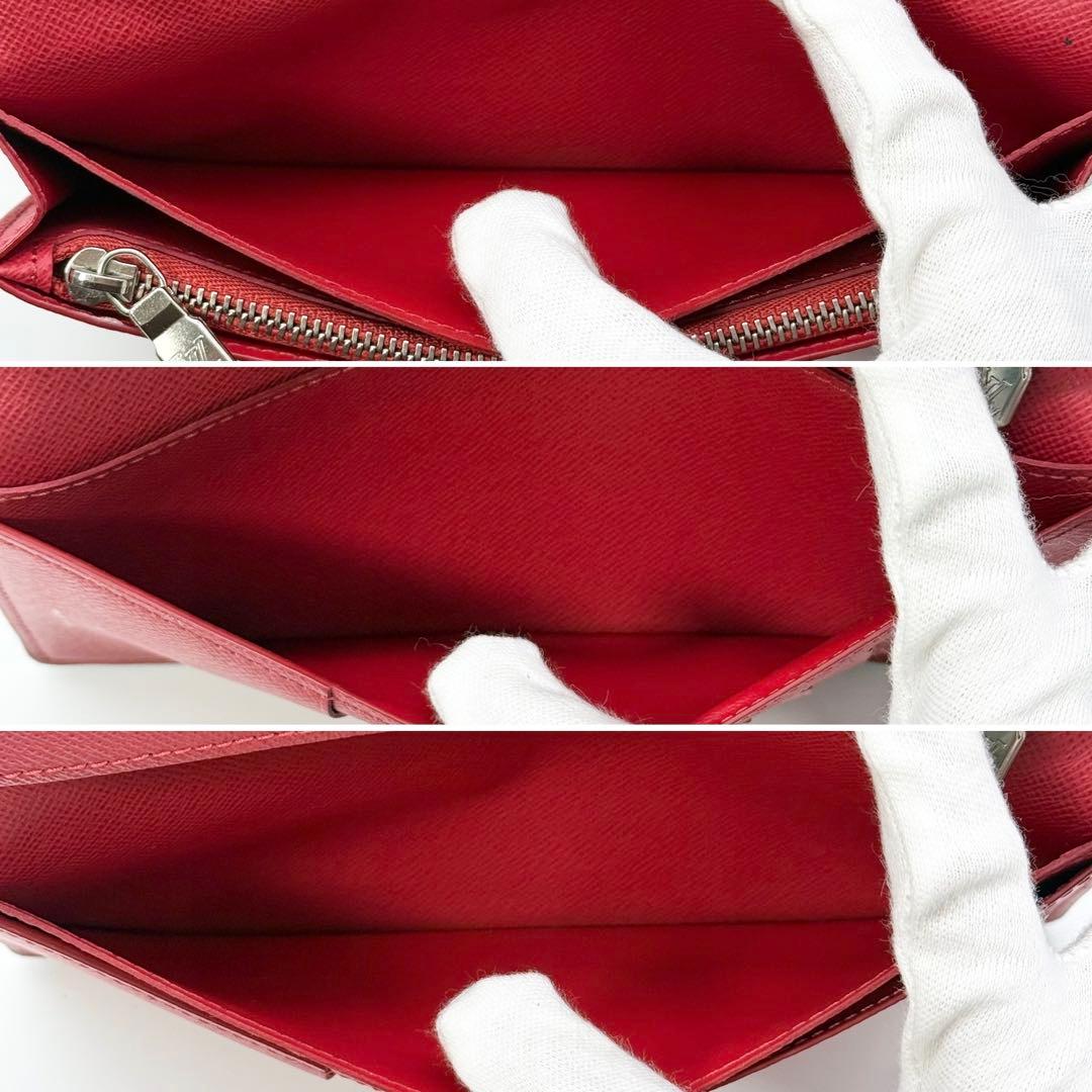 極美品IC内蔵✨ルイヴィトン タイガ ポルトフォイユブラザ 長財布 ネイビー×赤