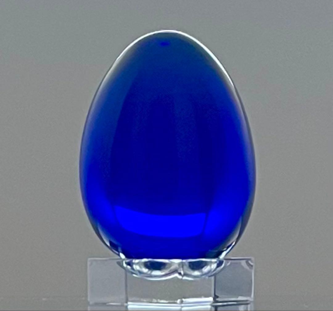 Baccaratバカラ/※廃盤品 ブルー クリスタル エッグ オブジェ