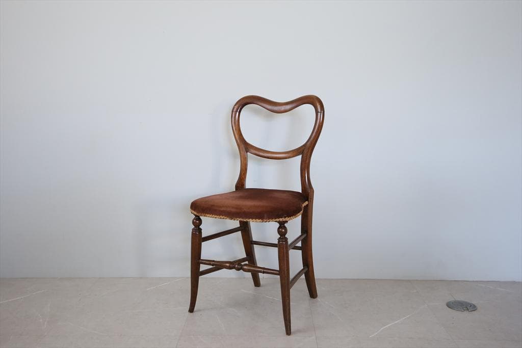 英国アンティーク木製バルーンバックダイニングチェア/サロンイス(89-204)