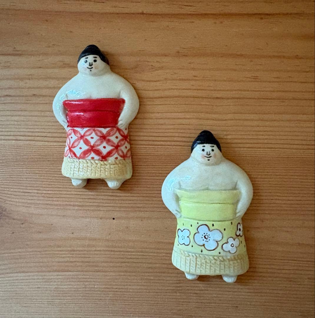 五月女京子　お相撲さん箸置き　2個セット