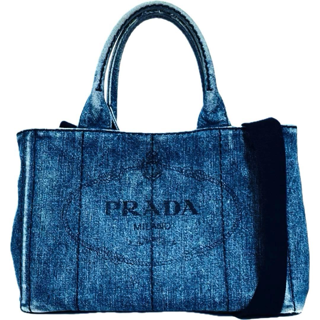 PRADA プラダ カナパミニ 2WAY トートバッグ デニム