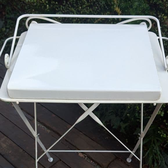 ウォッシュスタンド　アンティーク　レトロ　洗面台 折り畳み　ボウル・蓋付き　白