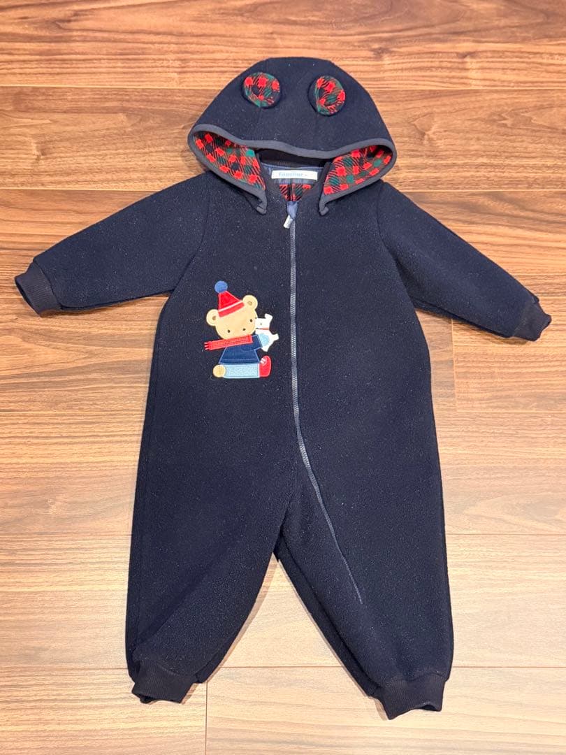 ファミリア familiar クマ耳フードのジャンプスーツ