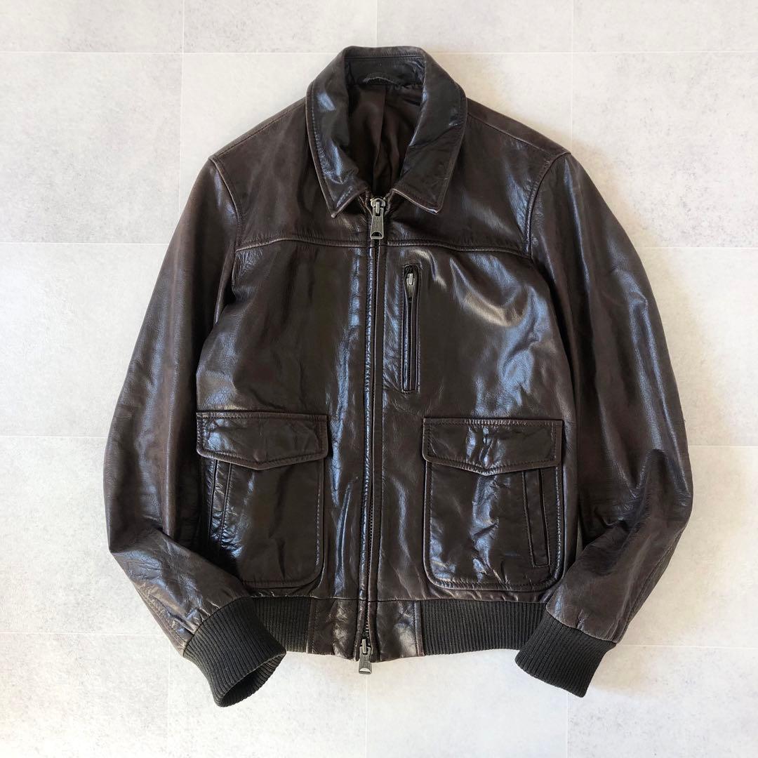 Lサイズの良品！✨ SHIPS JET BLUE A−2 レザージャケット 牛革