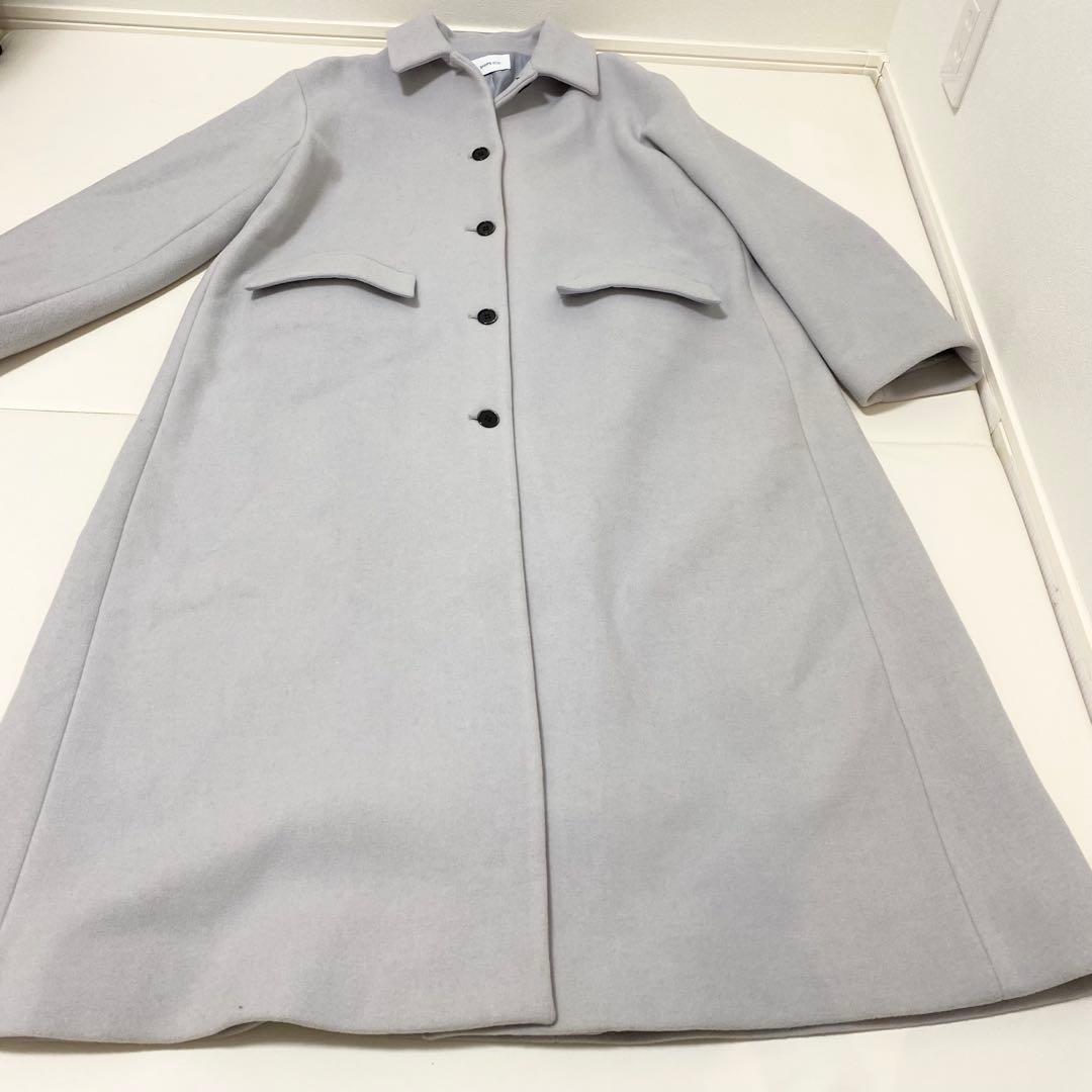 ♢新品♢SHIPS any シップス　ステンカラーコート　ライトグレー　水色