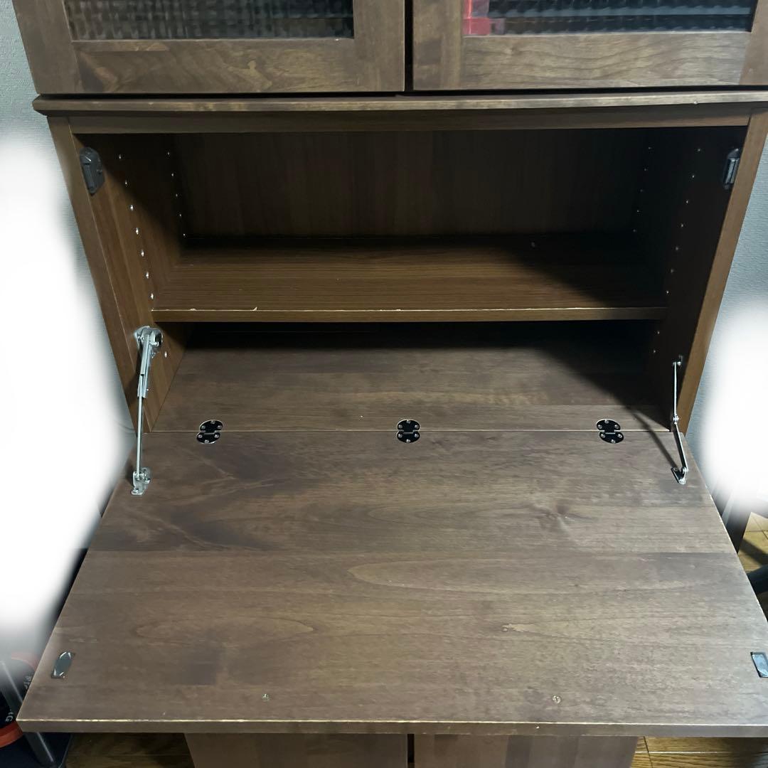 【日本製】天然木アルダー材 ライティングビューロー 幅70cm ウォールナット色