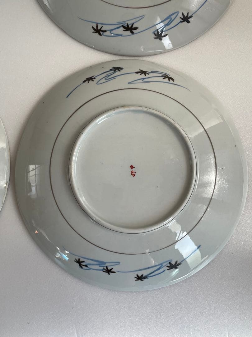 ①明治時代 九谷焼 人物図八寸皿 五客　お皿/大皿/中皿/アンティーク