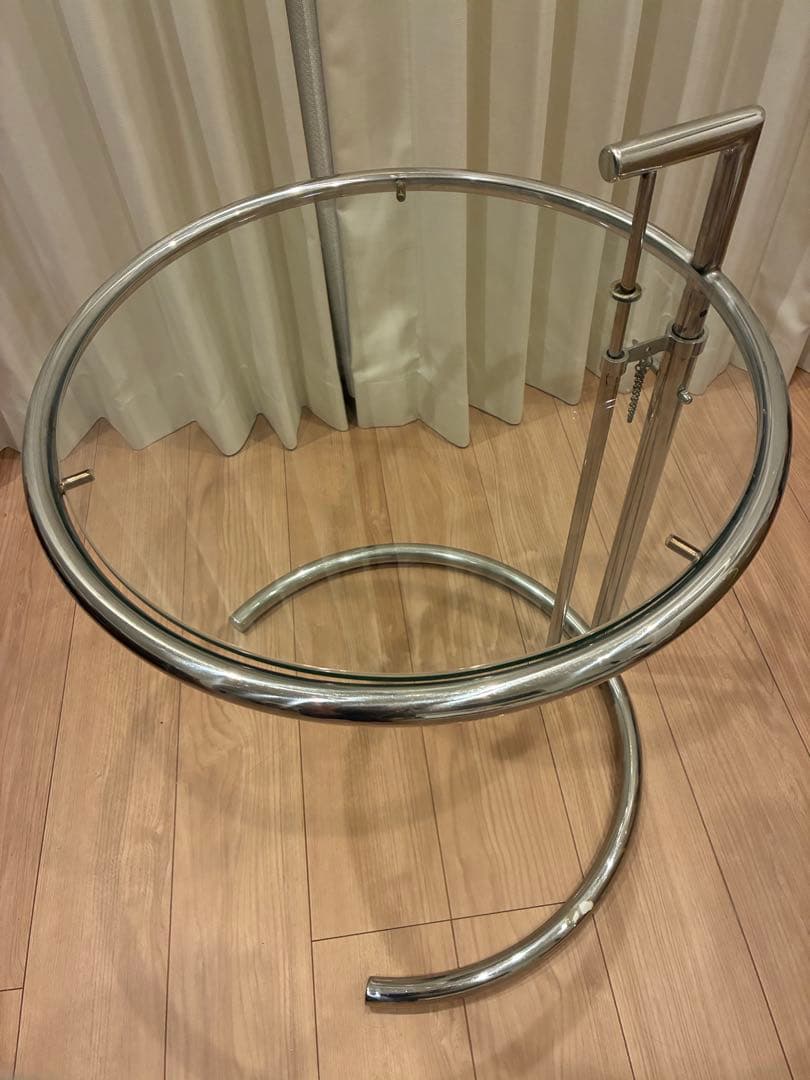 アイリーングレイ リプロダクト品 ガラスサイドテーブル プロ梱包発送たのメル便