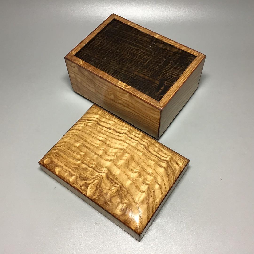 タモ玉斑杢　宝石箱　小物入れ　将棋駒箱