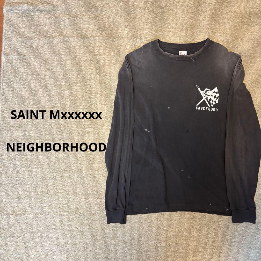 SAINT Mxxxxxx×NEIGHBORHOOD コラボロンT ブラック