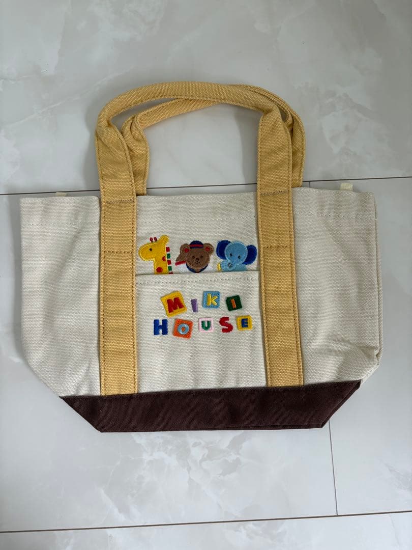 MIKI HOUSE トートバッグ 動物刺繍