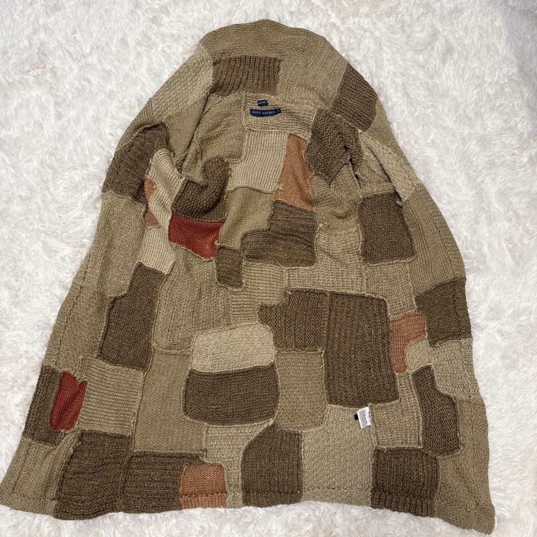 【希少】ラルフローレン　ガウン　シルク　手編み　パッチワーク　Ｓ　ハンドニット