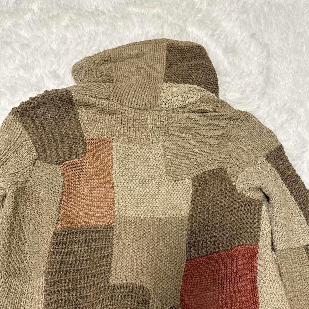 【希少】ラルフローレン　ガウン　シルク　手編み　パッチワーク　Ｓ　ハンドニット