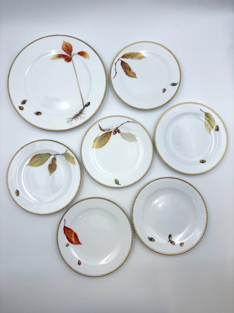 未使用保管品　大倉陶園　百木春夫　団栗のバラード　プレート　絵替りセット　箱付