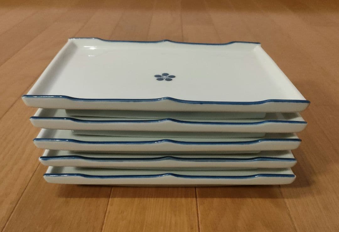 波佐見焼 重山陶器 角皿 和食器 皿 約14×21cm 5枚セット ⑩