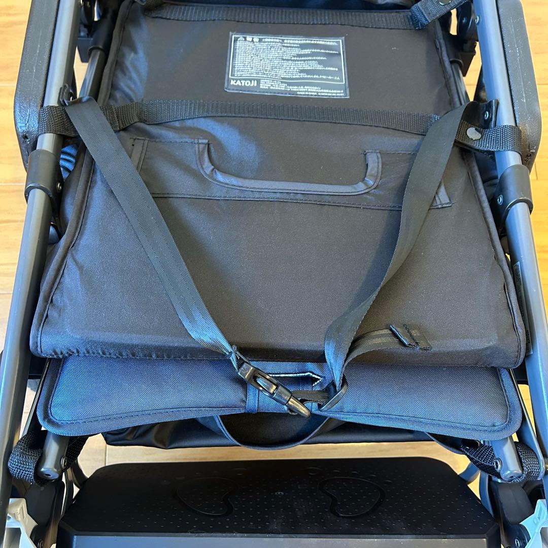 【美品】カトージ　2人でゴー 縦型 スリム 2人乗りベビーカー　ネイビー