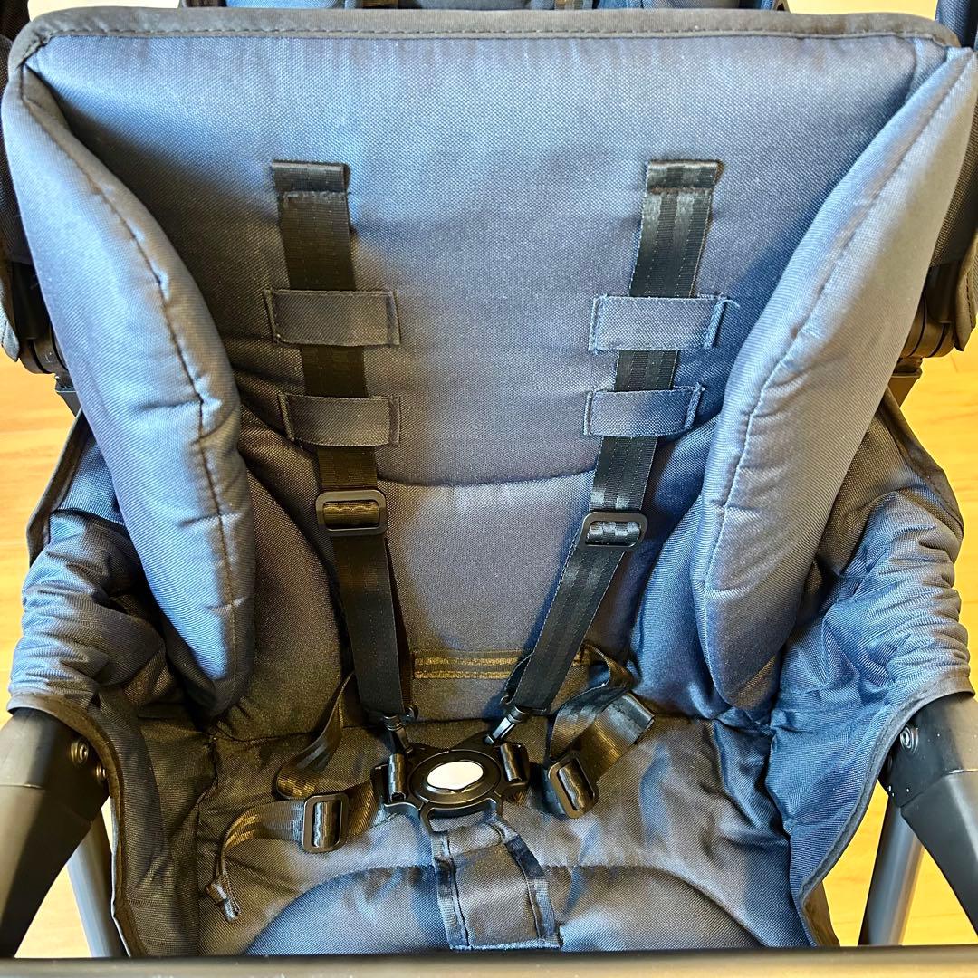 【美品】カトージ　2人でゴー 縦型 スリム 2人乗りベビーカー　ネイビー