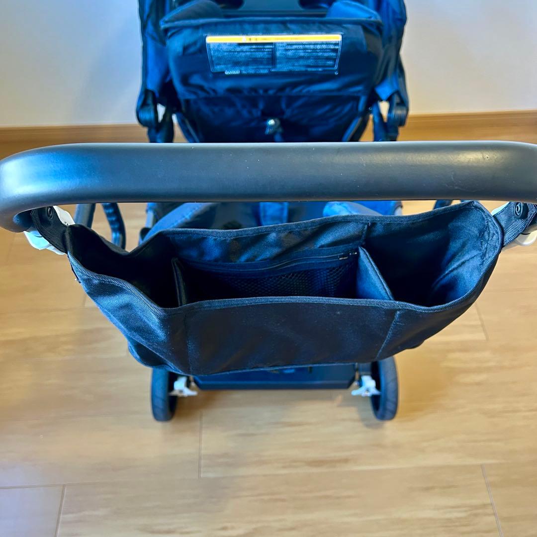 【美品】カトージ　2人でゴー 縦型 スリム 2人乗りベビーカー　ネイビー