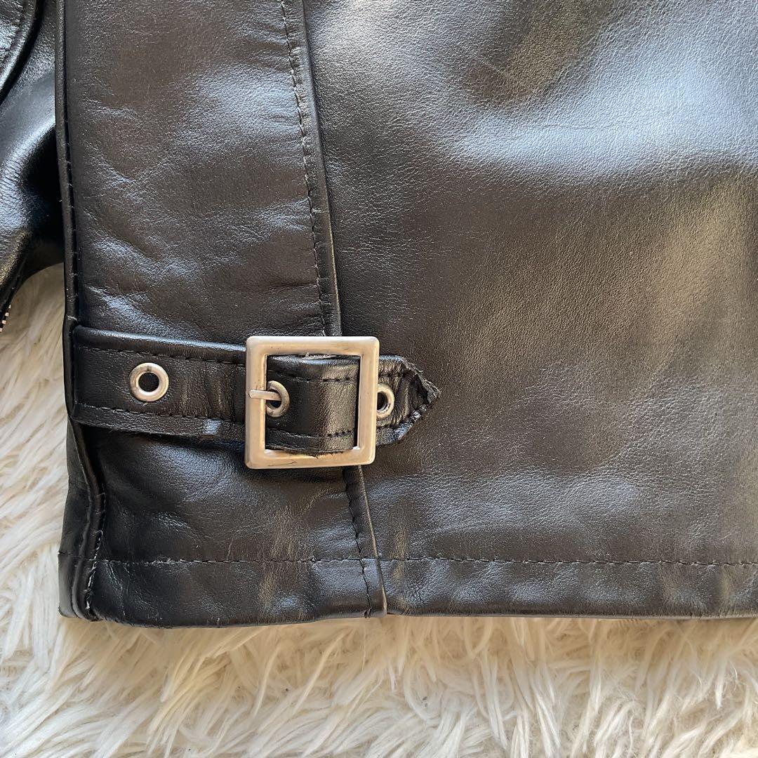 人気✨schou 641 レザージャケット　シングルライダース　38 ブラック