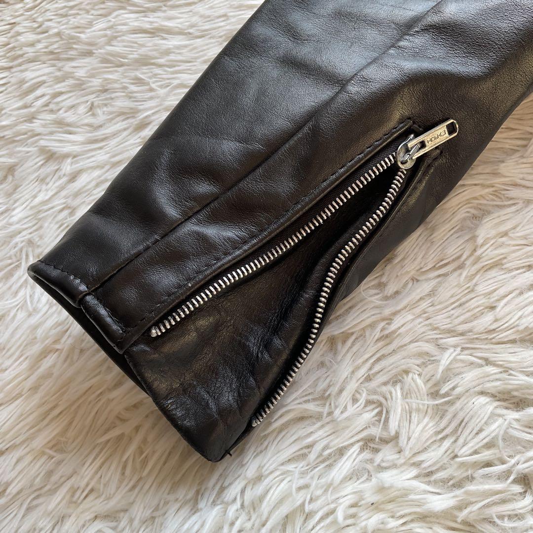 人気✨schou 641 レザージャケット　シングルライダース　38 ブラック