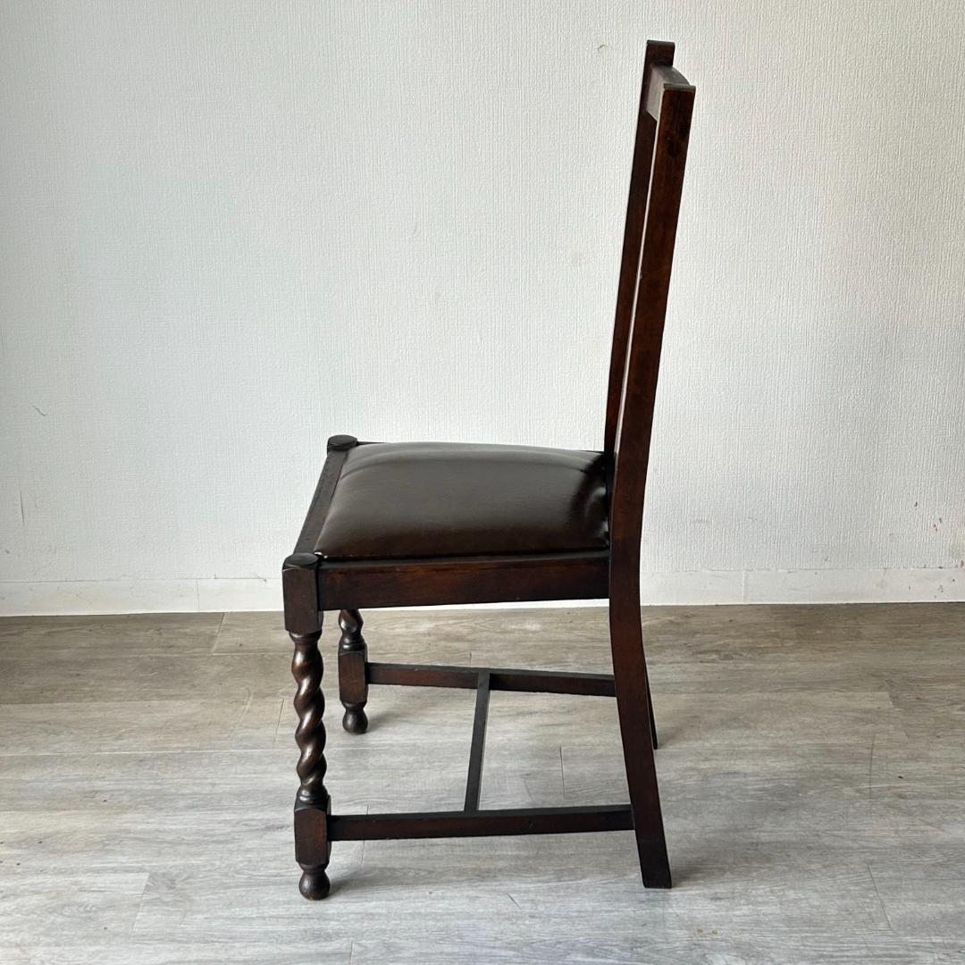 イギリス アンティーク 家具 ハイバック ダイニング チェア 椅子 420A1