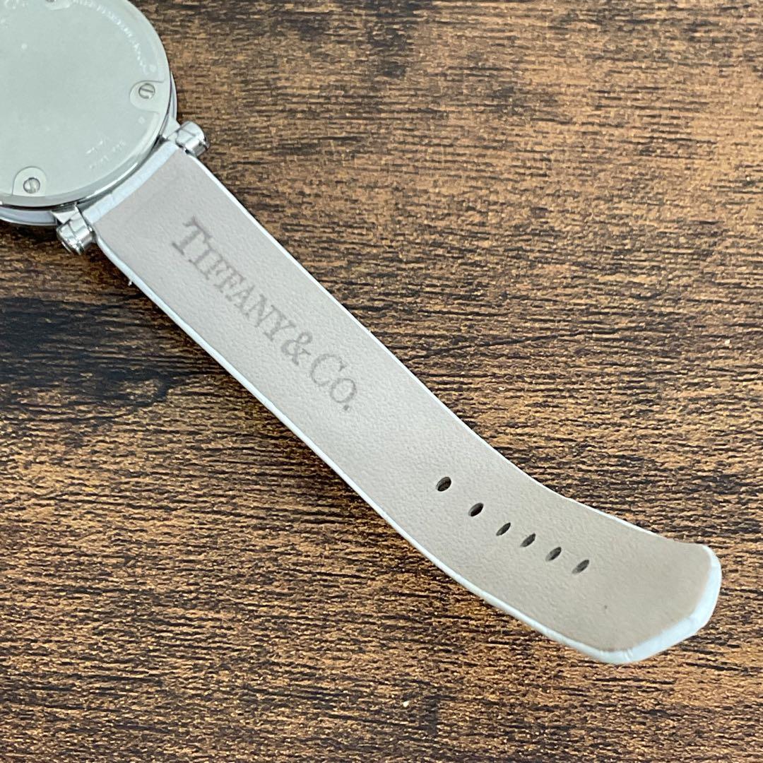 ヒ*ン様 【未使用】ティファニー アトラス 白文字盤 QZ/SS 白レザー ハー