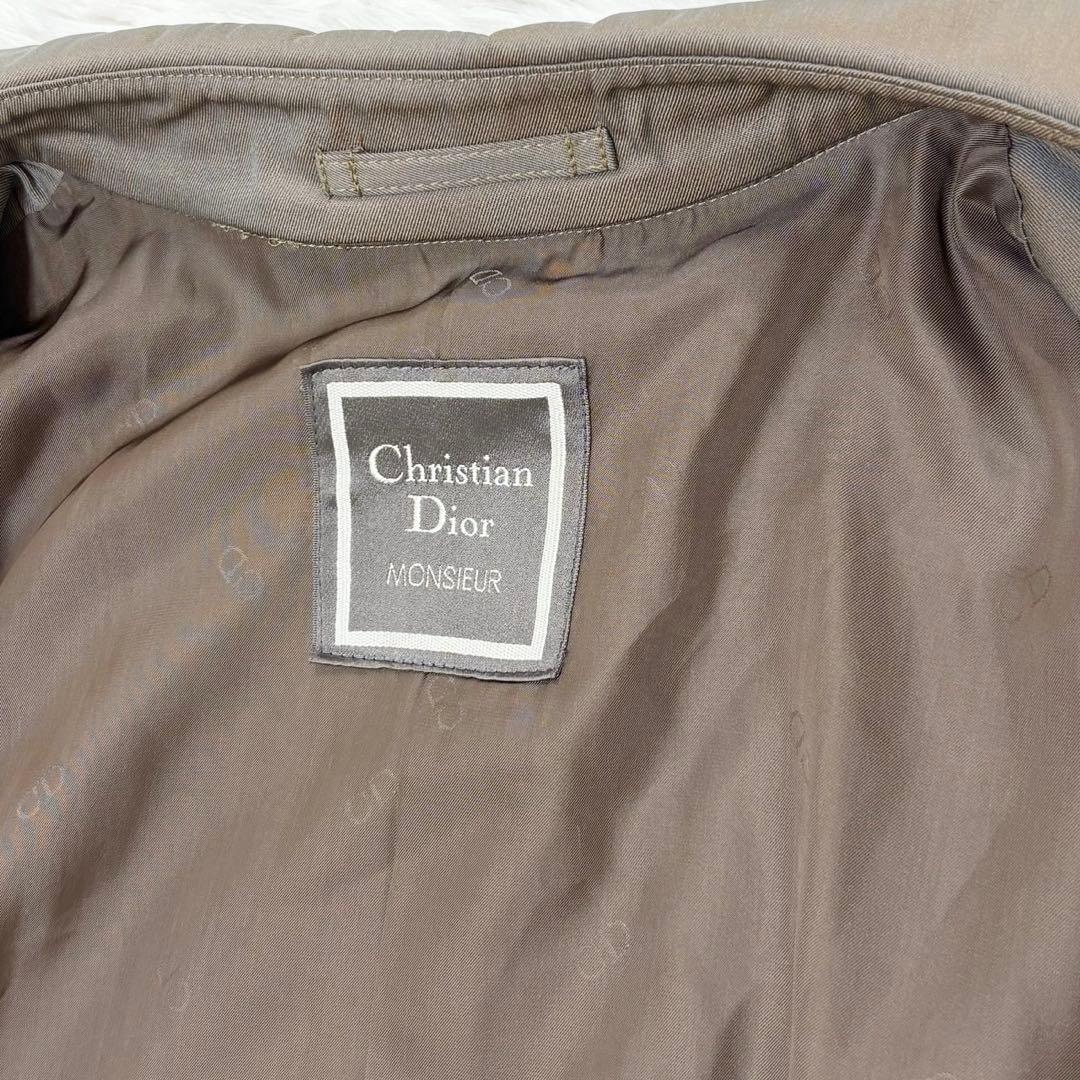 クリスチャンディオール トレンチコート 玉虫色 裏地派手 シルク ベルト M