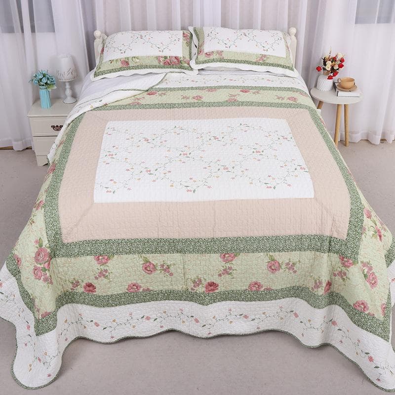 キルトベッドカバー3点セット綿マルチカバー キルティング  lsyy03