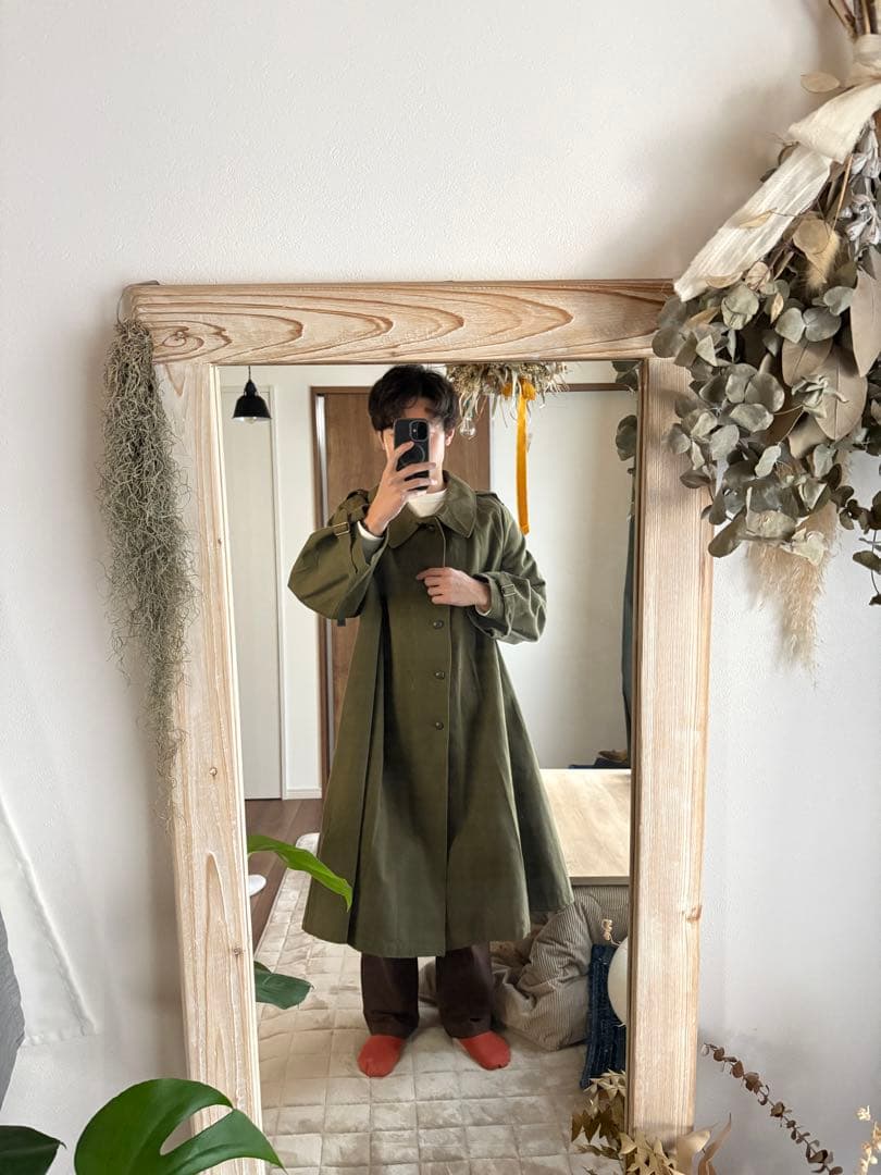 シ*ス様 40s フランス軍 M-35 モーターサイクルコート 実物 デッドスト