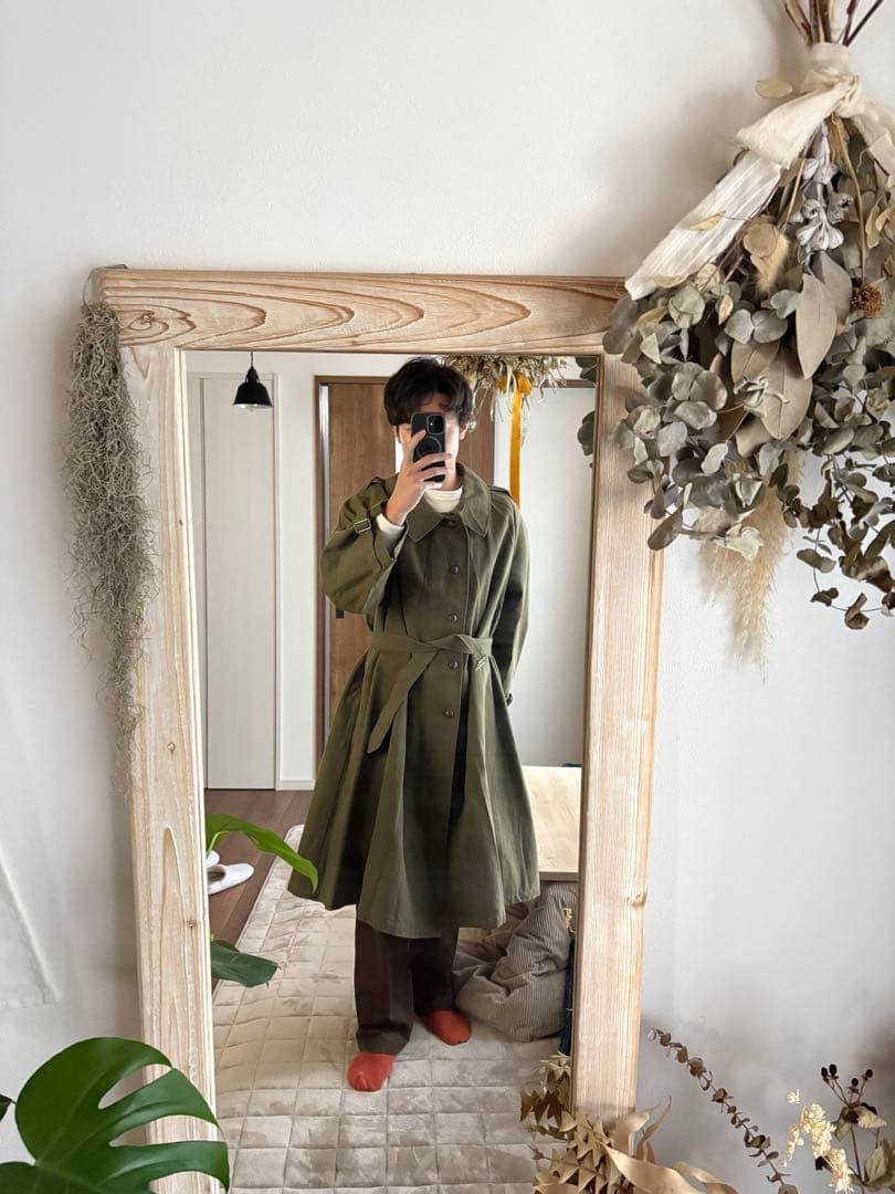 シ*ス様 40s フランス軍 M-35 モーターサイクルコート 実物 デッドスト