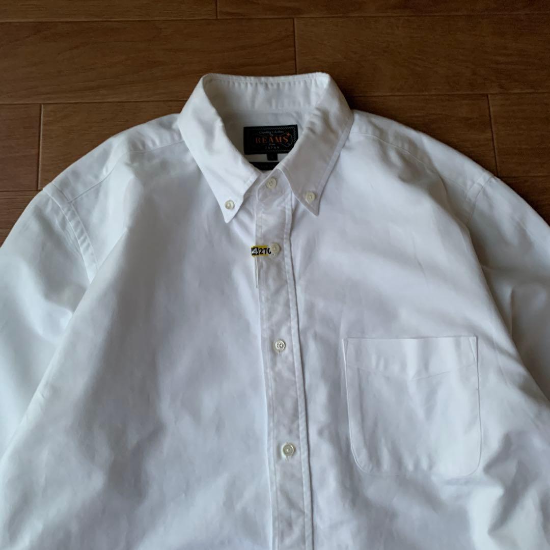 BEAMS+ BD オックスフォードシャツ ホワイト 日本製 Lサイズ