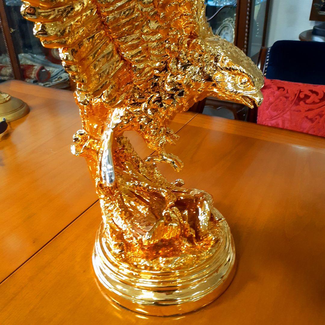 輸入雑貨　アニマルオブジェ　ゴールド　『羽ばたく鷹・イーグル』　縁起物