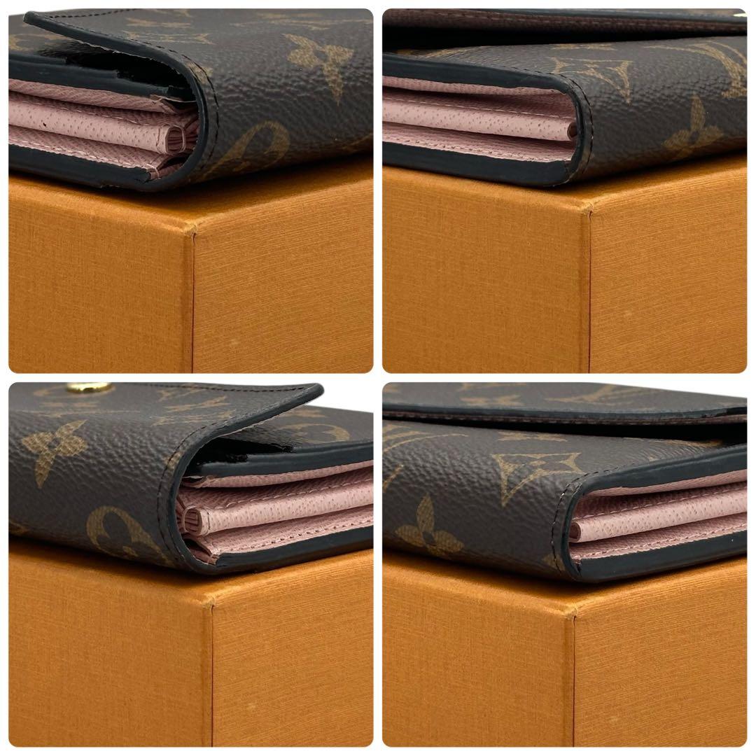 新品級　ルイヴィトン モノグラム ポルトフォイユサラ 新型 ローズバレリーヌ