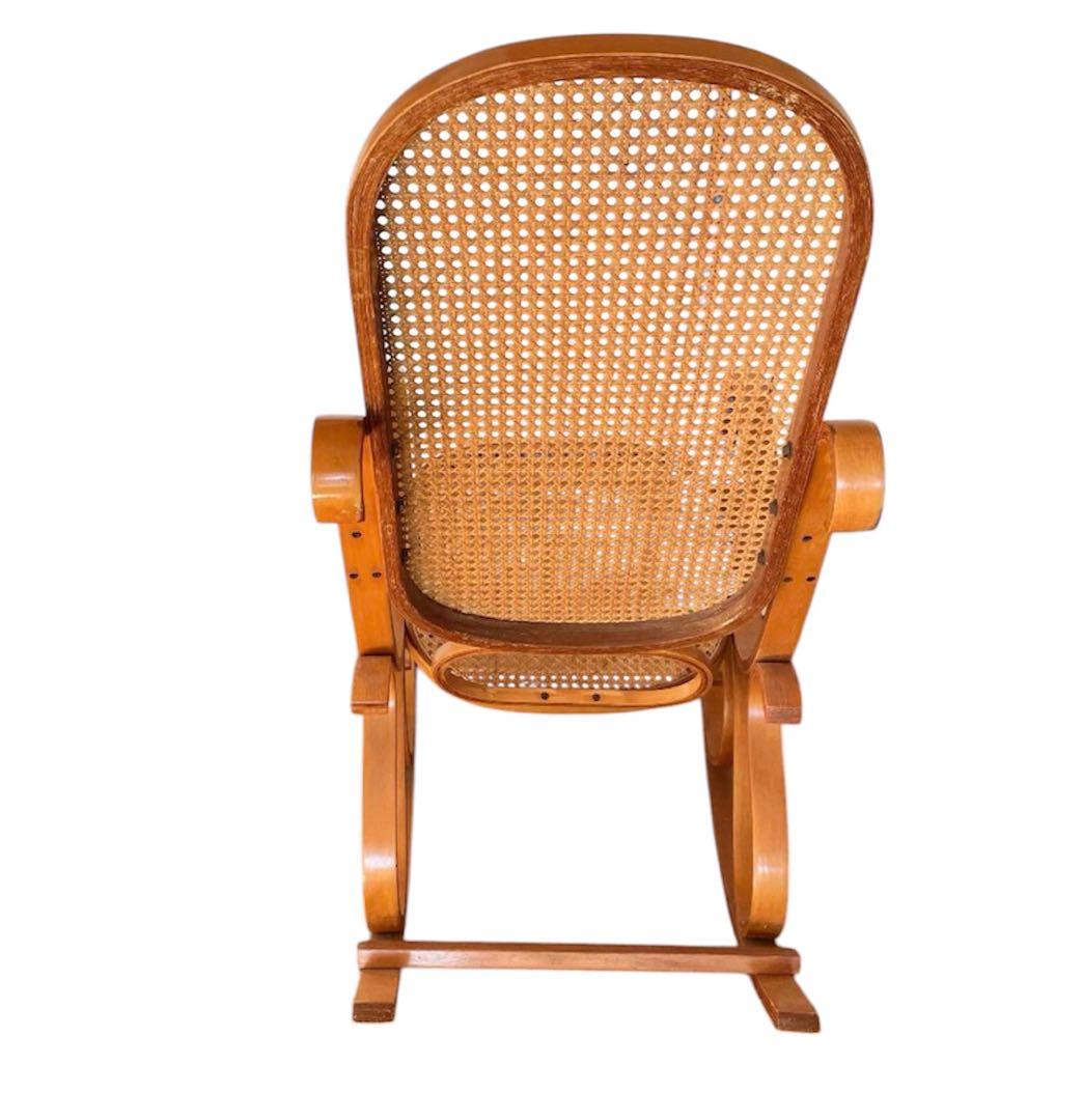 希少カラー ベントウッド 籐ラタン ロッキングチェア 曲木 ヴィンテージ
