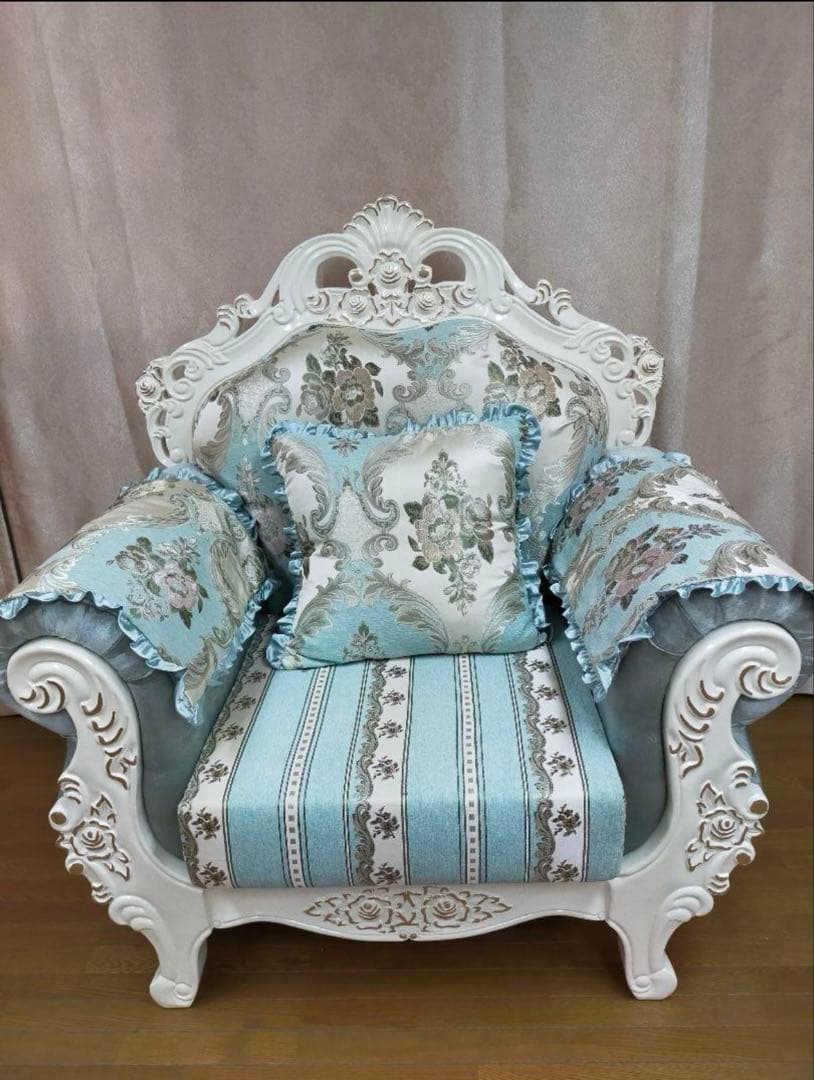 アンティーク風 ロココ調 姫系　猫脚 1 Pソファー 組み立て式