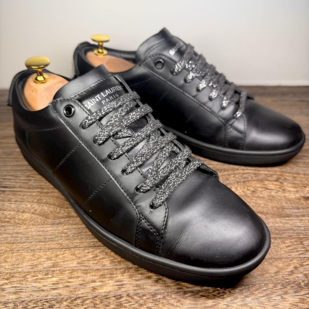 美品◆SAINT LAURENT◆サンローラン 24.5cm レザースニーカー