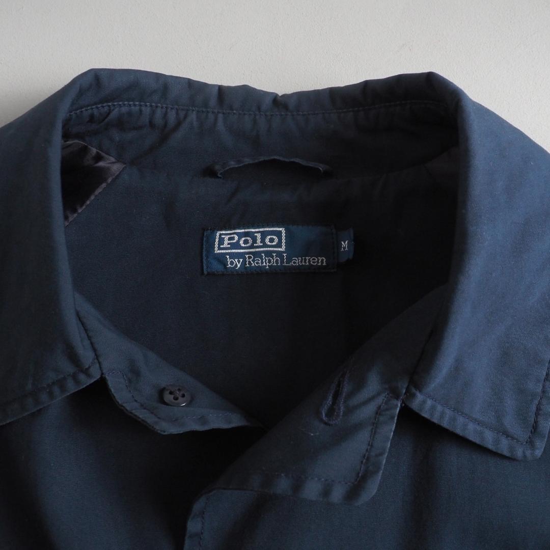 ラルフローレン　綿１００％　ステンカラーコート　ネイビー　美品