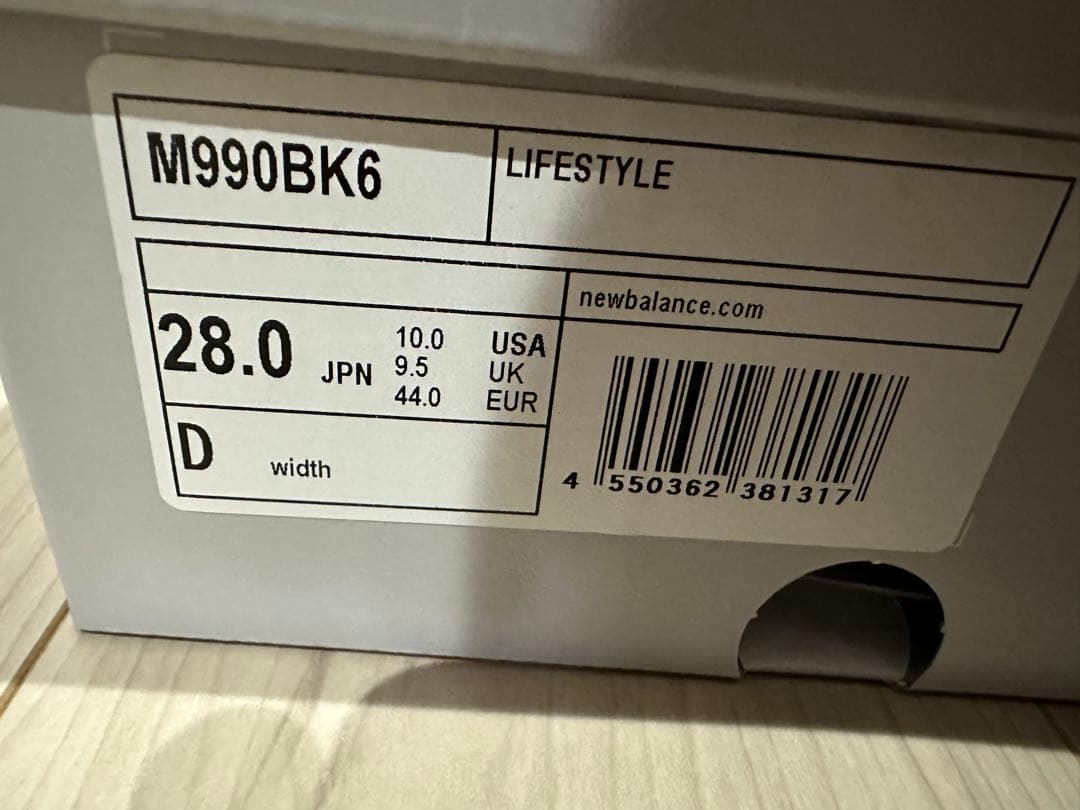 靴 New Balance 990V6 Black